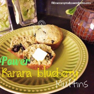 POWER Banana Blueberry Muffins-- w/ Greek Yogurt & Oats
