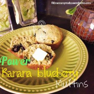 powe banana bluebery muffins