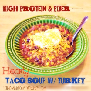 High Protein & Fiber -- Hearty Taco Soup w/ Turkey