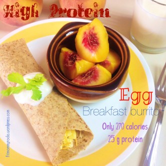 High Protein-- Egg Breakfast Burrito-- Only 270 Calories-- 25 g Protein 