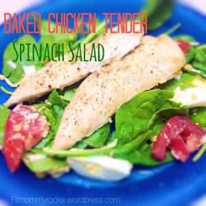 Baked Chicken Tender Spinach Salad