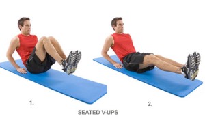 V In- outs (Seated V-ups) Don't use your hands for more of a challenge :) picture from coreandmorehealthandfitness.com